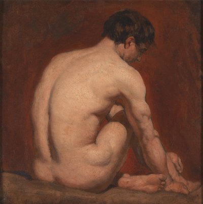 Male Nude, Kneeling, from the Back by William Etty